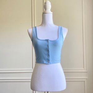 Ribbed Light Blue Crop Tank Pacsun S